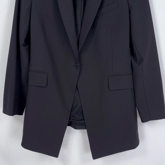 Theory Women's Staple Classic Career Wool Blend Blazer Size 10 Black - Picture 5 of 16